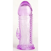 Фиолетовая гелевая насадка с шипами - 13 см. - Toyfa Basic - в Ижевске купить с доставкой