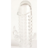 Гелевая прозрачная насадка с 2 отростками - 13 см. - Toyfa Basic - в Ижевске купить с доставкой