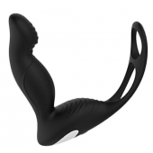 Черный вибромассажер простаты P-PLEASER W ERECTION ENHANCE - Dream Toys - в Ижевске купить с доставкой