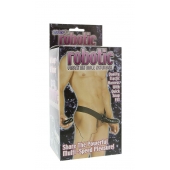 Мужской фаллопротез с вибрацией ROBOTIC MALE STRAP-ON BLACK - 17 см. - Seven Creations - купить с доставкой в Ижевске