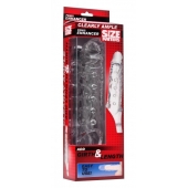Прозразная закрытая насадка на пенис с поддержкой мошонки Clearly Ample Penis Enhancer - 22 см. - XR Brands - в Ижевске купить с доставкой