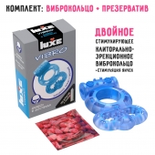 Голубое эрекционное виброкольцо Luxe VIBRO  Дьявол в доспехах  + презерватив - Luxe - в Ижевске купить с доставкой