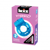 Голубое эрекционное виброкольцо Luxe VIBRO  Кошмар русалки  + презерватив - Luxe - в Ижевске купить с доставкой
