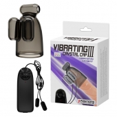 Дымчатая насадка-мастурбатор с вибрацией Vibrating Crystal Cap III - Baile - в Ижевске купить с доставкой