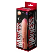 Телесная изогнутая насадка на Harness с коннектором BLACK LINE - 17 см. - LOVETOY (А-Полимер) - купить с доставкой в Ижевске