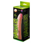 Телесная изогнутая насадка на Harness с коннектором GREEN LINE - 18 см. - LOVETOY (А-Полимер) - купить с доставкой в Ижевске