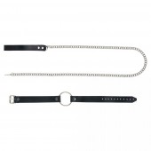 Черный поводок и чокер с кольцом Rada - Rebelts - купить с доставкой в Ижевске