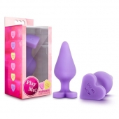 Фиолетовая анальная пробка Naughty Candy Heart Do Me Now - 8,9 см. - Blush Novelties - купить с доставкой в Ижевске