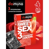 Презервативы для орального секса DOMINO Sweet Sex с ароматом клубничного коктейля  - 3 шт. - Domino - купить с доставкой в Ижевске