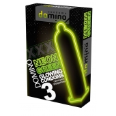 Презервативы DOMINO Neon Green со светящимся в темноте кончиком - 3 шт. - Domino - купить с доставкой в Ижевске