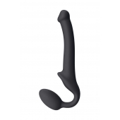 Черный безремневой страпон Silicone Bendable Strap-On S - Strap-on-me - купить с доставкой в Ижевске