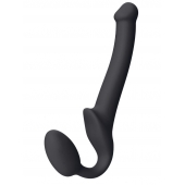 Черный безремневой страпон Silicone Bendable Strap-On S - Strap-on-me - купить с доставкой в Ижевске