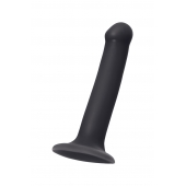 Черный фаллос на присоске Silicone Bendable Dildo M - 18 см. - Strap-on-me - купить с доставкой в Ижевске