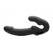 Черный безремневой страпон Urge Silicone Strap On с пультом ДУ - 24 см. - XR Brands - купить с доставкой в Ижевске