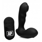 Черный стимулятор простаты Alpha-Pro 7X P-Milker Silicone Prostate Stimulator with Milking Bead - XR Brands - в Ижевске купить с доставкой