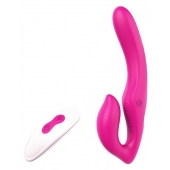 Ярко-розовый безремневой страпон REMOTE DOUBLE DIPPER - 22 см. - Dream Toys - купить с доставкой в Ижевске