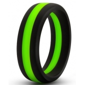 Черно-зеленое эрекционное кольцо Silicone Go Pro Cock Ring - Blush Novelties - в Ижевске купить с доставкой