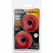 Набор из 2 красных эрекционных колец DONUT RINGS OVERSIZED - Blush Novelties - в Ижевске купить с доставкой