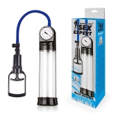 Прозрачная вакуумная помпа Sex Expert с манометром - Sex Expert - в Ижевске купить с доставкой