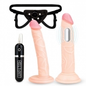Регулируемые трусики с 2 насадками - 16 и 15 см. - Lux Fetish - купить с доставкой в Ижевске