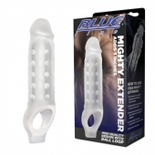Прозрачная текстурированная насадка Mighty Extender - 13 см. - BlueLine - в Ижевске купить с доставкой