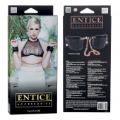 Черные мягкие наручники Entice French Cuffs с цепью - California Exotic Novelties - купить с доставкой в Ижевске