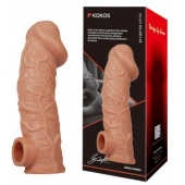 Телесная насадка на фаллос с отверстием для мошонки EXTREME SLEEVE - 17,6 см. - KOKOS - в Ижевске купить с доставкой