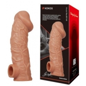 Телесная насадка на фаллос с фиксацией мошонки EXTREME SLEEVE - 15,6 см. - KOKOS - в Ижевске купить с доставкой