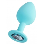 Мятная анальная втулка Brilliant с прозрачным кристаллом - 8 см. - ToyFa - купить с доставкой в Ижевске