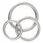 Набор из 3 эрекционных колец под металл Metallic Silicone Cock Ring Set - Orion - в Ижевске купить с доставкой