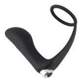 Черное эрекционное кольцо с анальной вибропробкой Vibrating Ring   Plug - Orion - в Ижевске купить с доставкой