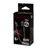 Черные зажимы на соски на цепочке BLAZE DELUXE NIPPLE CLAMPS - Dream Toys - купить с доставкой в Ижевске