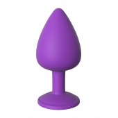 Фиолетовая анальная пробка со стразом Her Little Gem Large Plug - 9,5 см. - Pipedream - купить с доставкой в Ижевске