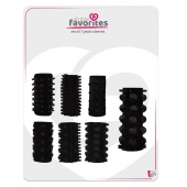 Набор из 7 черных насадок PENIS SLEEVES SET - Dream Toys - в Ижевске купить с доставкой