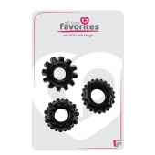 Набор из 3 черных эрекционных колец SET OF 3 COCKRINGS - Dream Toys - в Ижевске купить с доставкой