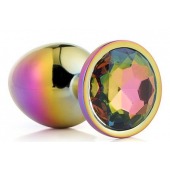 Голографическая анальная втулка с радужным кристаллом - 7,1 см. - Dream Toys - купить с доставкой в Ижевске