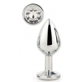 Серебристая анальная втулка с прозрачным кристаллом - 7,1 см. - Dream Toys - купить с доставкой в Ижевске