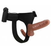 Страпон с вагинальной пробкой и вибрацией Ultra Passionate Harness - 16 см. - Baile - купить с доставкой в Ижевске