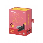 Чёрный вибромассажёр для пар Satisfyer Double Fun - Satisfyer купить в Ижевске с доставкой в Orgasmix.ru Чёрный вибромассажёр для пар Satisfyer Double Fun - Satisfyer