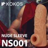 Телесная открытая насадка-реалистик с подхватом мошонки Nude Sleeve M - 12 см. - KOKOS - в Ижевске купить с доставкой