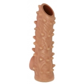 Телесная насадка с шипами и открытой головкой Nude Sleeve L - 14 см. - KOKOS - в Ижевске купить с доставкой