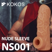 Телесная открытая насадка-реалистик с подхватом мошонки Nude Sleeve S - 10 см. - KOKOS - в Ижевске купить с доставкой