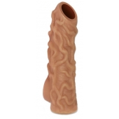 Телесная насадка с венками и открытой головкой Nude Sleeve S - 10 см. - KOKOS - в Ижевске купить с доставкой
