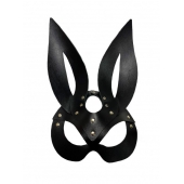 Черная кожаная маска зайки Miss Bunny - БДСМ Арсенал - купить с доставкой в Ижевске