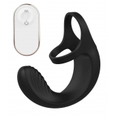 Черный анальный стимулятор с эрекционными кольцами Remote Couple Teaser - Dream Toys - в Ижевске купить с доставкой