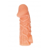 Телесная закрытая насадка с венками Cock Sleeve Size M - 15,6 см. - KOKOS - в Ижевске купить с доставкой