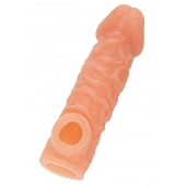 Телесная закрытая насадка с шершавой головкой Cock Sleeve Size L - 17,6 см. - KOKOS - в Ижевске купить с доставкой
