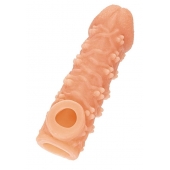 Телесная закрытая насадка с пучками шишечек Cock Sleeve Size S - 13,8 см. - KOKOS - в Ижевске купить с доставкой