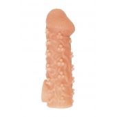 Телесная закрытая насадка с пучками шишечек Cock Sleeve Size L - 17,6 см. - KOKOS - в Ижевске купить с доставкой