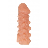 Телесная закрытая насадка с шариками Cock Sleeve Size M - 15,6 см. - KOKOS - в Ижевске купить с доставкой